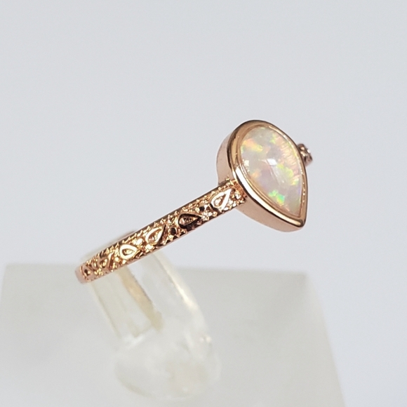 18k Over Sterling Opal Ring - Picture 2 of 8